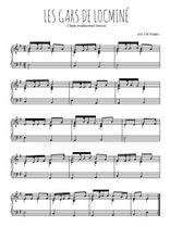 Téléchargez l'arrangement pour piano de la partition de Traditionnel-Les-gars-de-Locmine en PDF